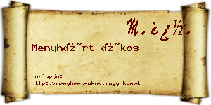 Menyhért Ákos névjegykártya