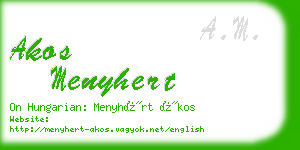 akos menyhert business card